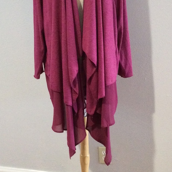 Gozzip Purple Long Sleeve Layered Oversized Cardigan Jacket Size L NWT - Picture 3 of 16